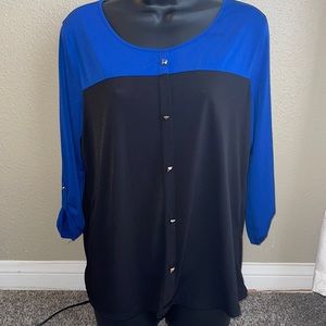 G Kollection size L Royal 👑 Blue with Black Blouse